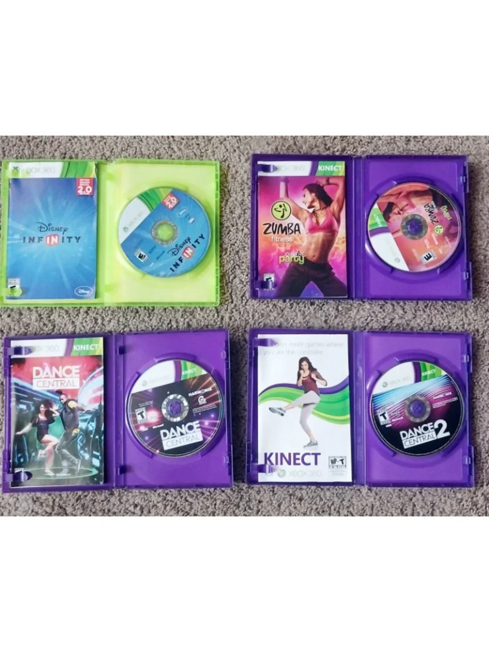 Xbox 360 Games Lot Disney Infinity Zumba Dance Central 1 2